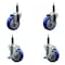 Service Caster 4'' Blue Poly Wheel Swivel 3/4'' Expanding Stem Caster Set 2 Brakes, 4PK SCC-EX20S414-PPUB-BLUE-2-TLB-2-34 - alternate 1